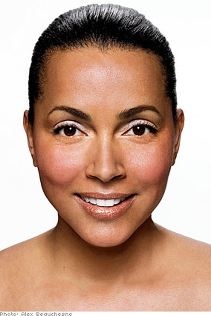 Bobbi Brown suggests bronze eyeshadow for women with tawny complexions.