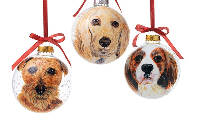 pet portrait christmas ornaments