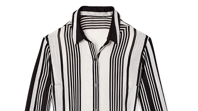 Graphic stripe black and white buttondown shirt by NY and Company