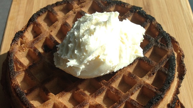 Waffles with cream cheese