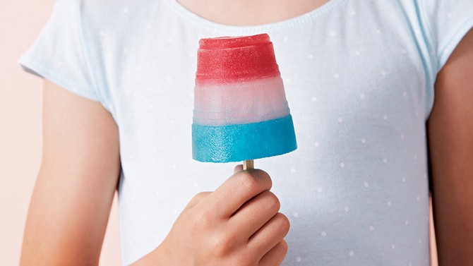 Red, white and blue popsicles for July 4th