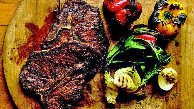 Maple and Chili–Broiled T-Bone Steaks