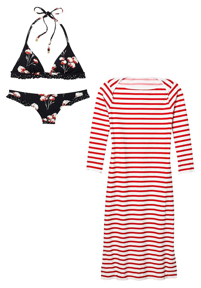 Nautical swimsuit cover-up