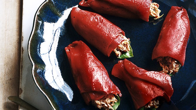 Piquillo Peppers with Mediterranean Tuna Salad
