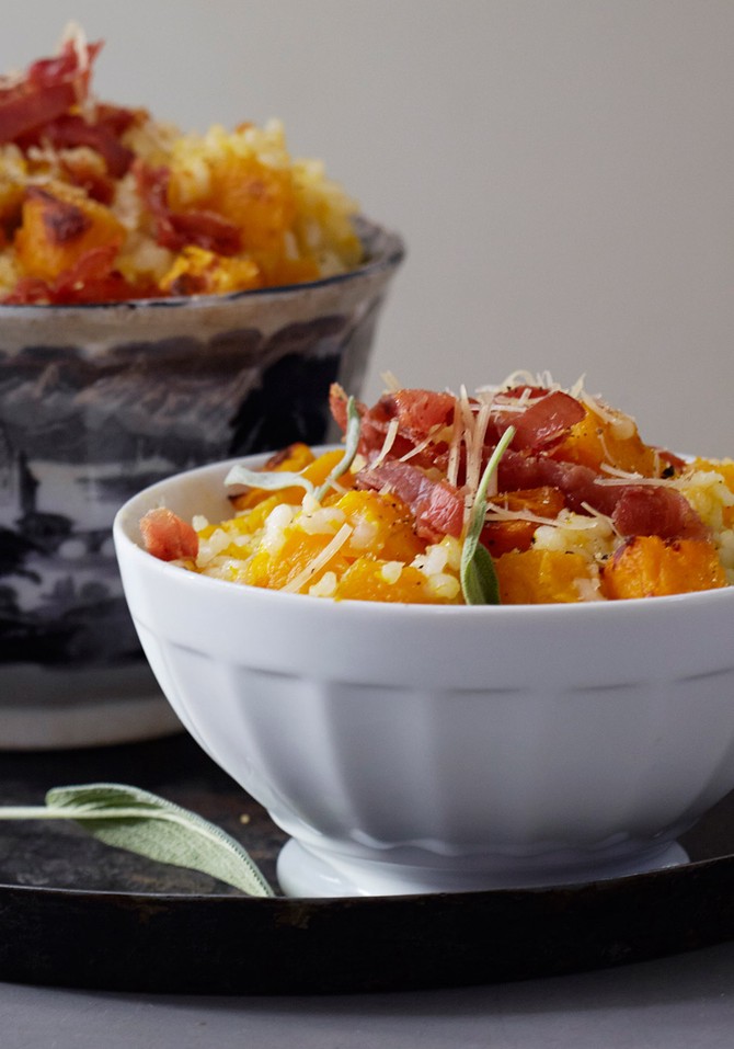 Baked "Risotto" with Butternut Squash, Sage and Parmigiano
