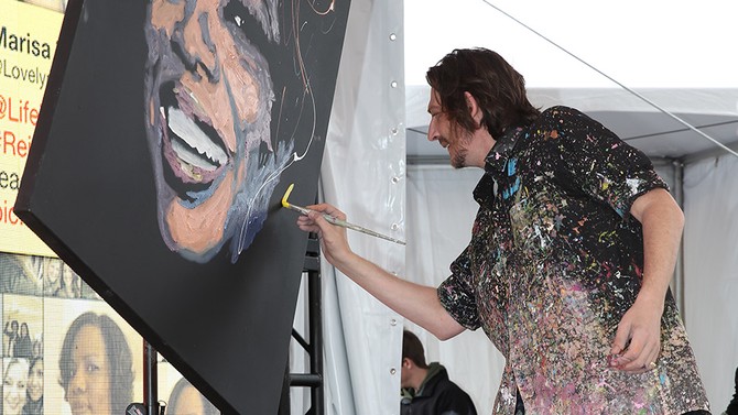 Portraiture artist at 'Oprah's The Life You Want Weekend'
