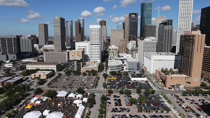 Aerial shot of O Town in Houston