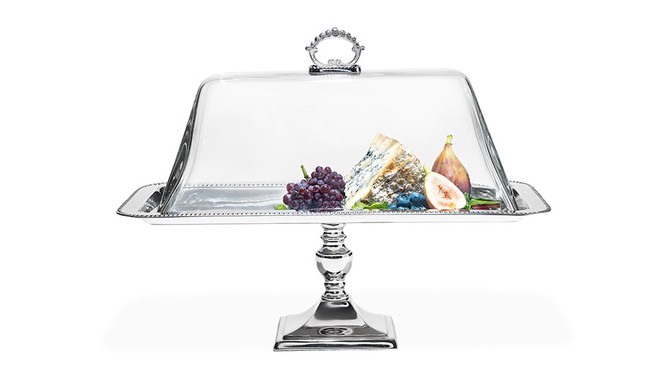 Pedestal Tray with Glass Dome