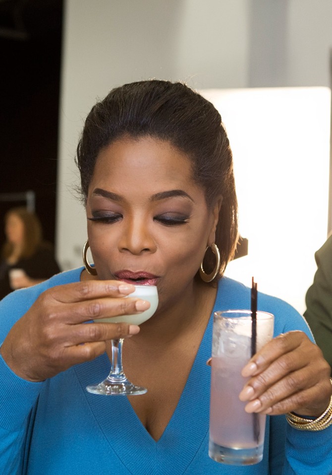 Oprah taste-testing tequila for Favorite Things