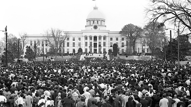The crowd at the state capitol in Montgomery on March 25, 1965