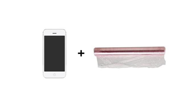 iPhone plastic wrap trick