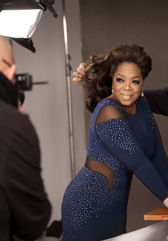 Andre Walker works on Oprah's hair