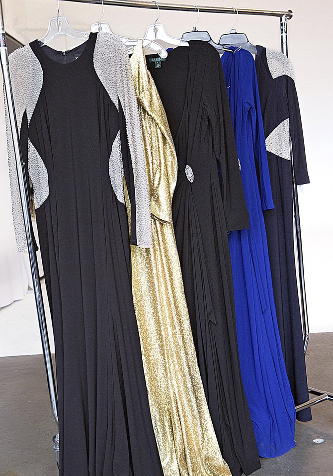Long-sleeved dress options for Oprah's cover shoot