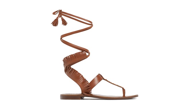 Fringed Leather Sandals