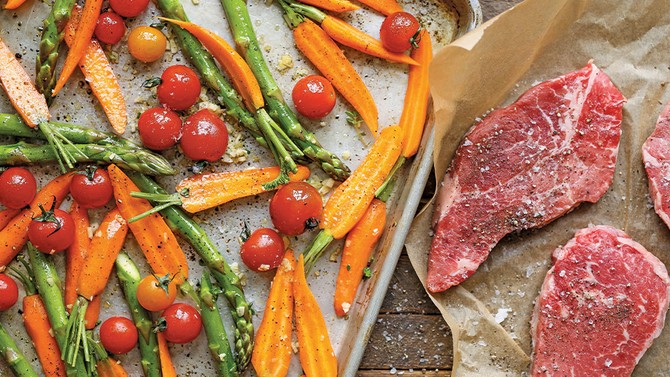 sheet pan steak and vegetables