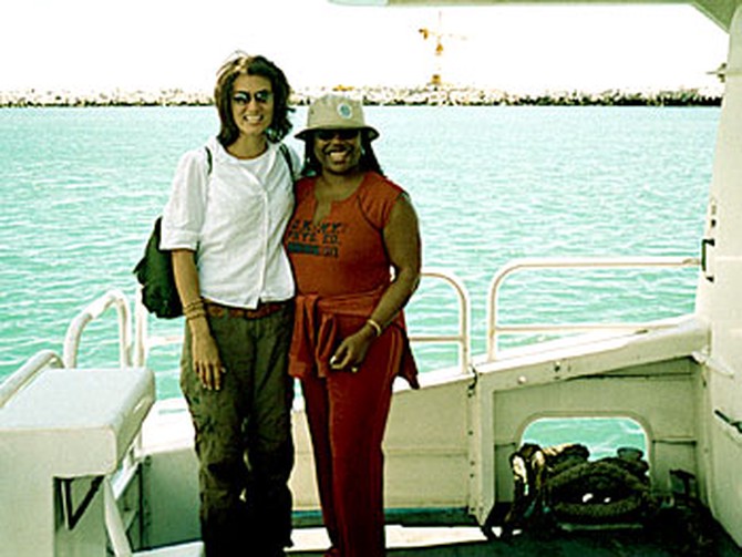 Tiffany and Marina on the Robben Island Ferry