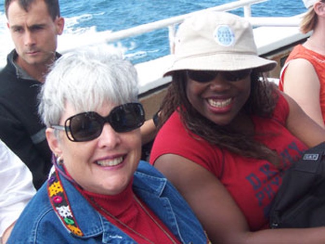 American Book Club members meet on the ferry.