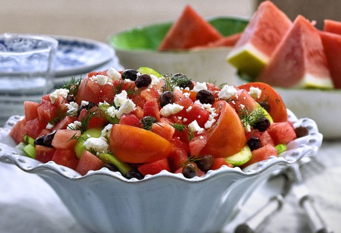 Watermelon and Tomato Salad with Feta
