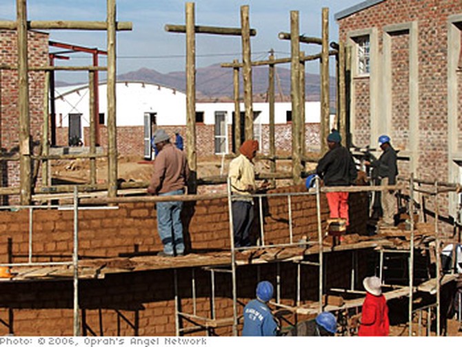 Local workers helped build the school.