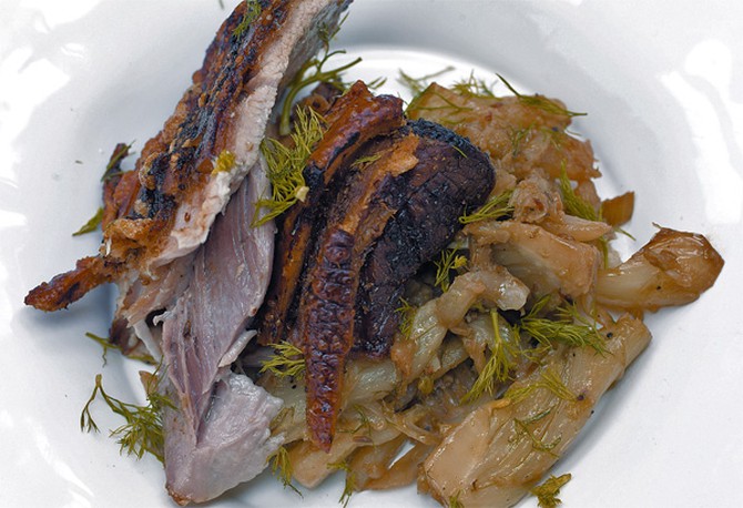 Slow-Roasted Pork Belly with the Sweetest Braised Fennel