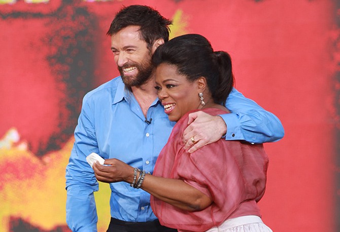 Oprah and Hugh Jackman