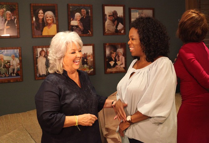 Oprah Winfrey and Gayle King in Paula Deen's home