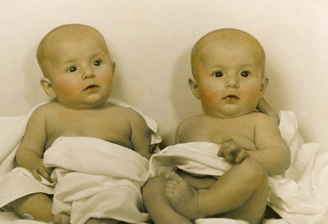 Terry and Josie as infants