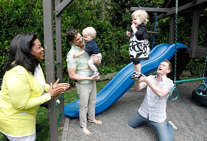 Oprah Winfrey with Neil Patrick Harris and David Burtka's family