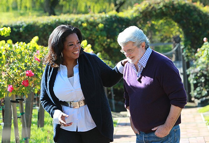 Oprah Winfrey and George Lucas