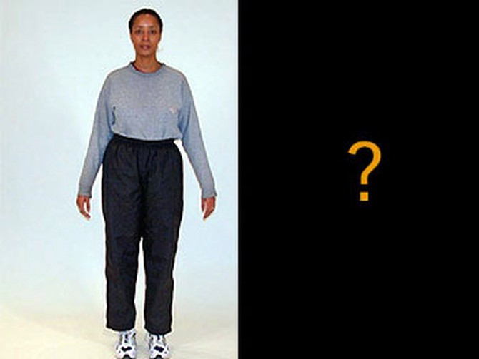 Michelle in elastic-waistband pants