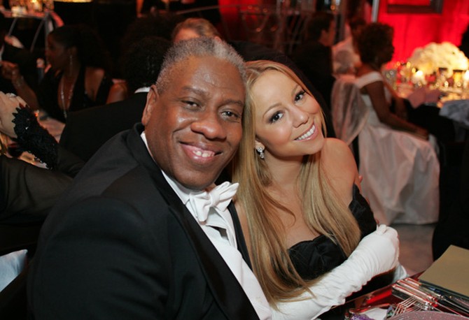Andre Leon Talley and Mariah Carey