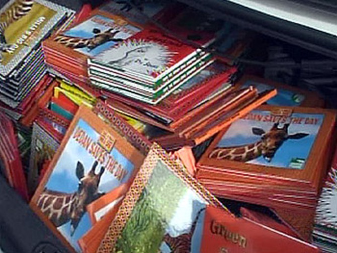 A trunk full of books for children