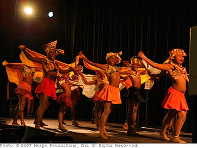 Dancers at Oprah's new school
