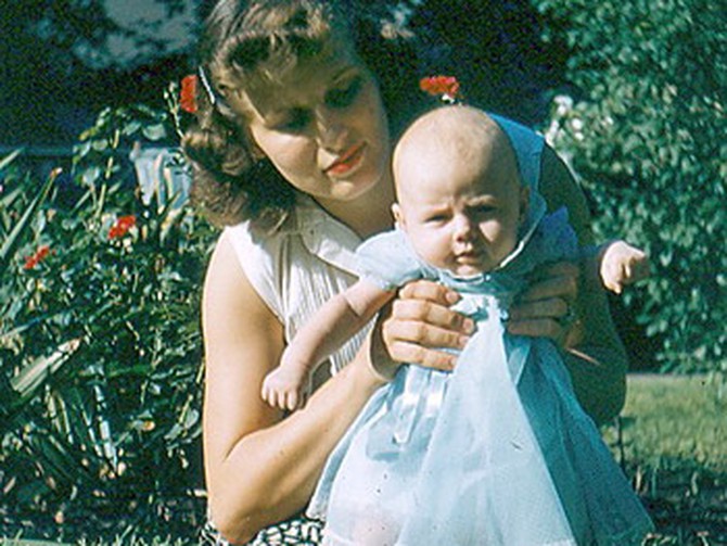 Karen as a child with her mother