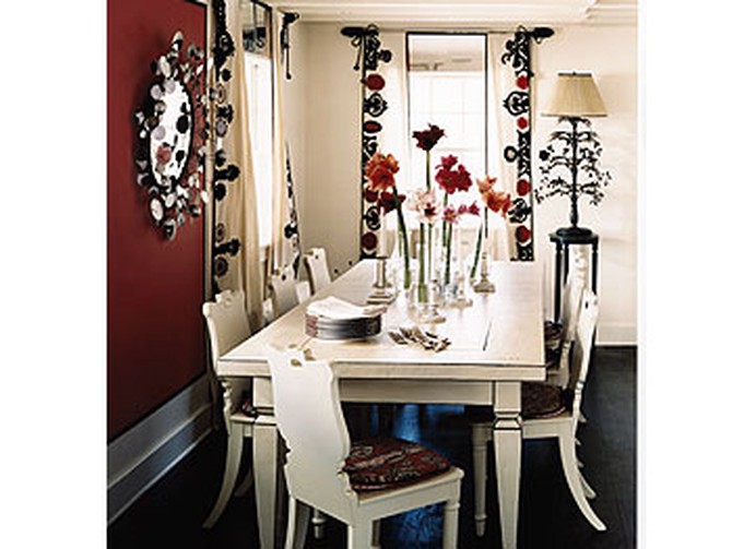 Suzani patterns embellish Marian McEvoy's dining room