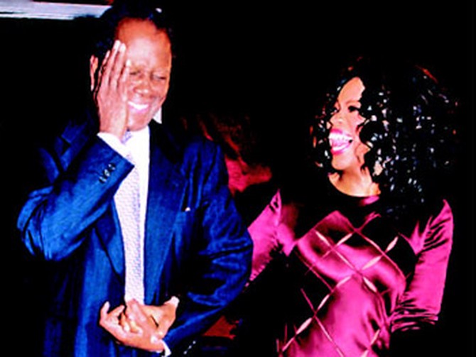 Sidney and Oprah at his 78th birthday party.
