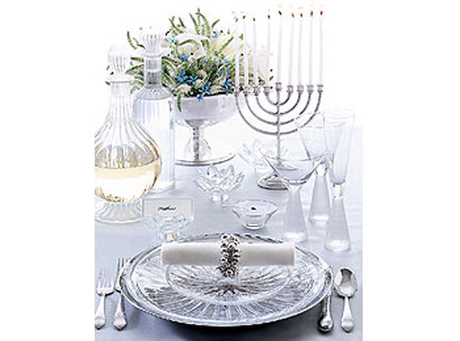 Crystal and sterling silver table setting