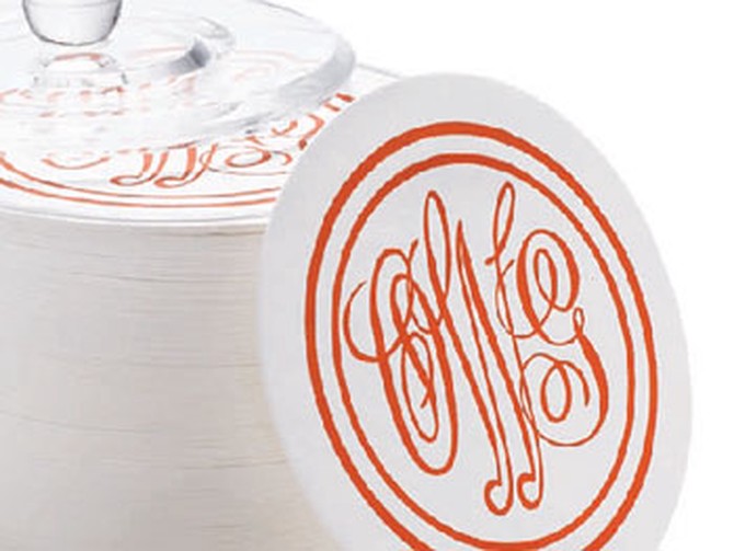 Decor O at Home List: Monogrammed Coasters