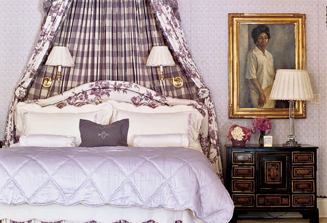 The master bedroom in Oprah's Santa Barbara guest house