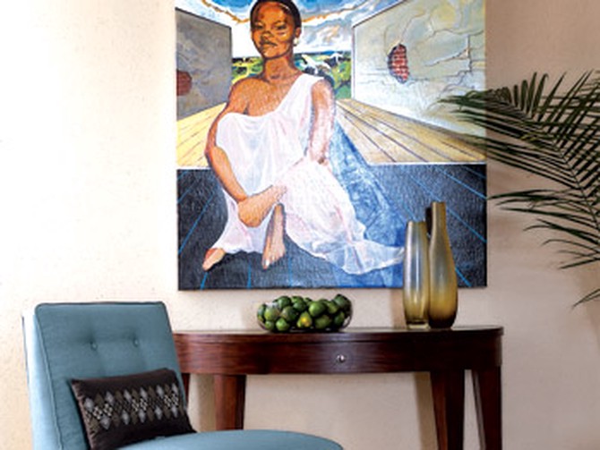 Nathan Thomas's portrait of his wife, Esther, was salvaged from their New Orleans apartment