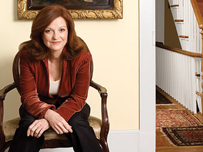 Maureen Dowd in the living room of her Washington, D.C., townhouse