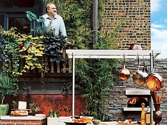 Art Smith in his outdoor kitchen