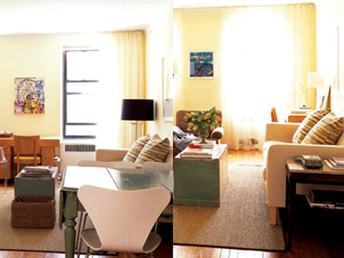 Before and after furniture is rearranged
