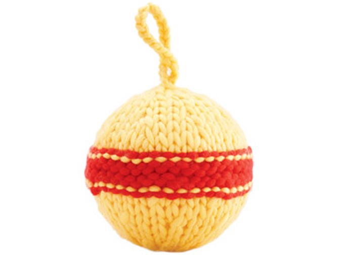 Knit sphere ornament from Anthropologie