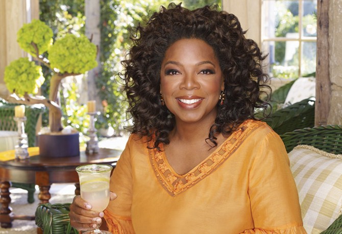 Oprah in her Montecito, California, home.