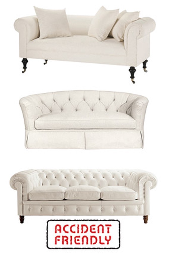 Formal white sofas