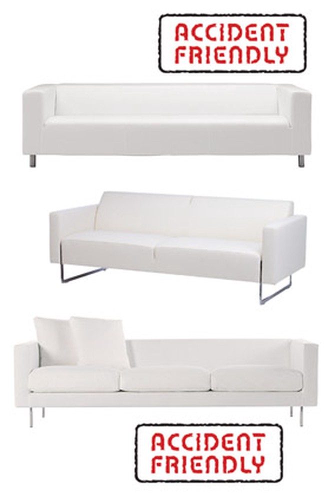 Minimalist white sofas