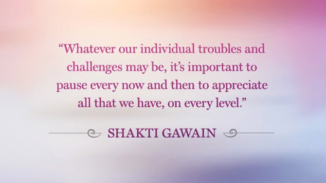 Shakti Gawain gratitude quote