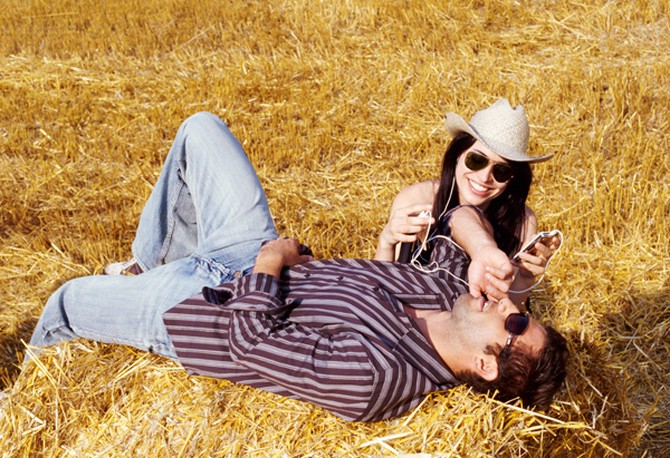 Couple in the hay