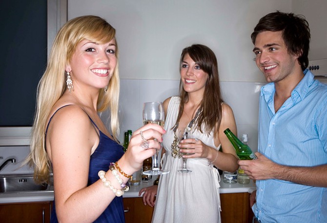 Confident woman at a party